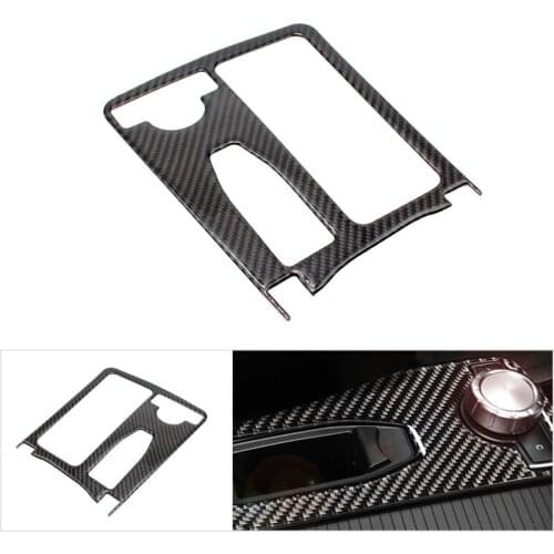 For Mercedes Benz C Class W204 E Class W212 LHD / RHD Carbon Fiber Central Control Water Cup Panel Cover Sticker