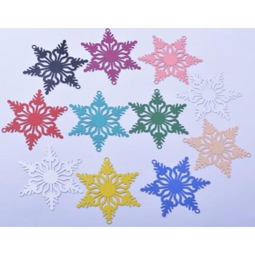 30pcs AB6353 42*36mm Brass Christmas snowflake Charms Connector DIY Womens Jewelry Earring Findings