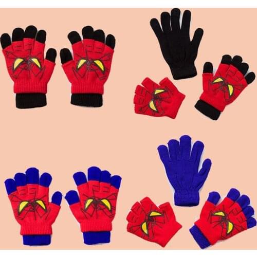 Cute children hot style movie superhero character knitted gloves Multi-purpose double glove