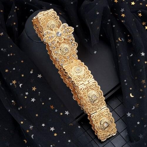 Fashion long sleeve lady adjustable length metal belt popular fashion belt girl hollow flower wedding belt