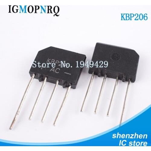 10PCS/Lot New KBP206 KBP206G ZIP Bridge Rectifier 2A 600V Wholesale Electronic