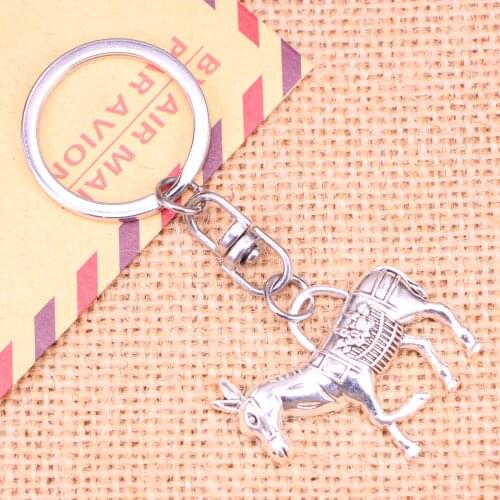 New Fashion Keychain 33*30 mm donkey burro Pendants DIY Men Jewelry Car Key Chain Ring Holder Souvenir For Gift