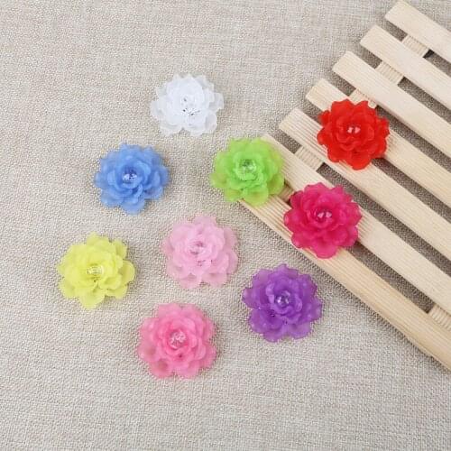New 40pcs/lot 43mm color print resin petal decoration cartoon camellia handmade flowers diy jewelry garment/earring accessory