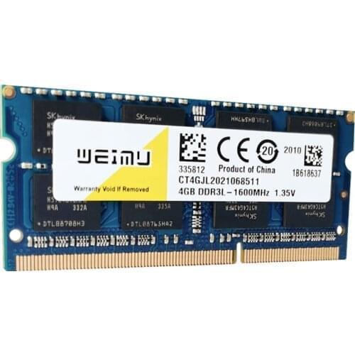 WEIMU 8GB 4GB DDR3L 1600MHz Laptop Memory PC3 12800S 204 Pins 1.35V Non ECC Unbuffered SODIMM RAM DDR3