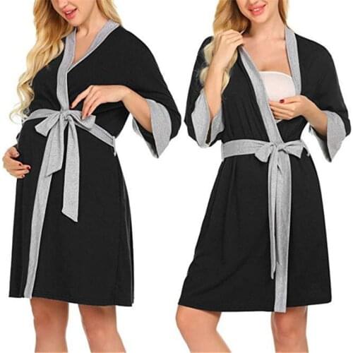 Maternity Pajamas Sleepwear Nursing Pregnant Pajamas Breastfeeding Nightgown Elegant Maternity Nursing Dress Pregnancy Clothings