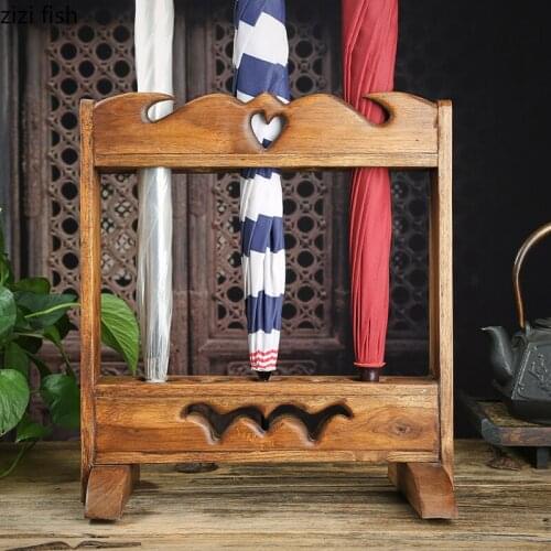 Wooden Craft Umbrella Stand Shop Office Wooden Umbrella Stand Chinese Storage Rack Vertical Umbrella Stand