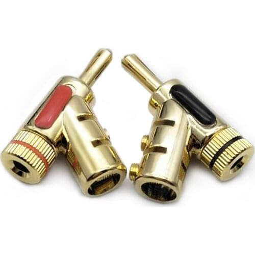For Gold-plated self-locking banana plug Copper-plated gun-type speaker cable speaker cable banana connector 4MM gun-type plug