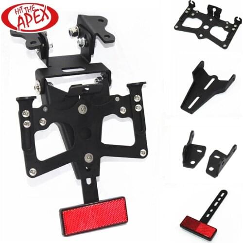 Adjustable Fender Rear Plate Bracket License Plate Holder with Reflector For YAMAHA MT09 MT 09 FZ 09 2014 2015 2016 Matte Black