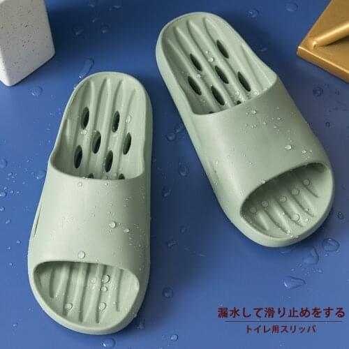 Women Men Bathroom Slippers Water Leakage Anti-slip Summer Shoes Female Male Indoor Slipper Soft EVA Lovers Home Shower Slides