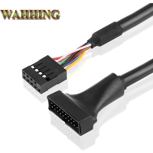 USB 9Pin Housing Female To Motherboard USB 3.0 20pin Male Cable Adapter For desktop Computer PC Mainboard 15cm HY1334