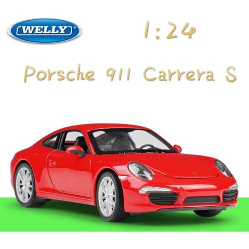 Welly 1:24 Scale Simulator Diecast Vehicle Model Car Alloy Porsch 911 Carrera S Sports Car Metal Toy Racing Car For Kid Toy Gift