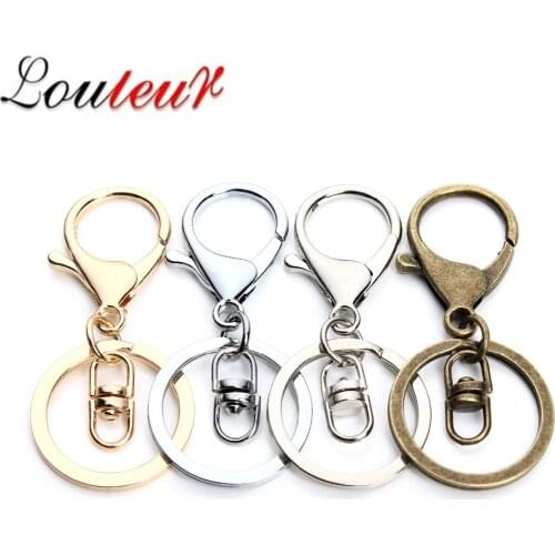 LOULEUR 5pcs/lot Antique Bronze KC Gold Color Lobster Clasps Hooks Key Chains Key Rings Vintage DIY Jewelry Material Findings