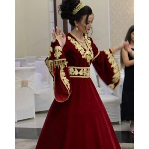 Vestidos De Novia Kosovo Albanian Caftan Evening Dresses 2021 Long Sleeves Applique Robe De Soirée De Mariage Prom Gowns