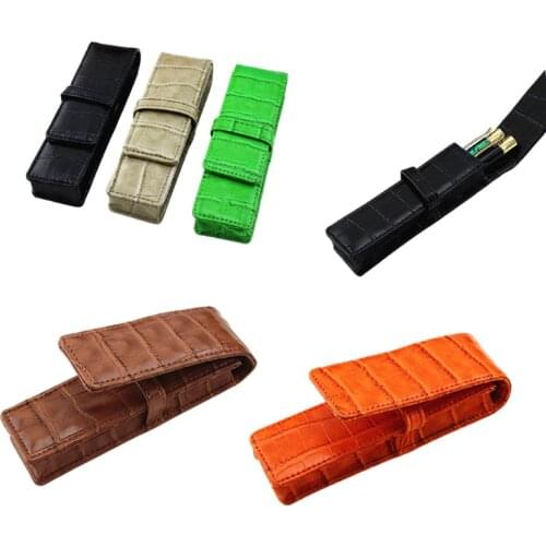 1pc color Pencil Fountain Pen Storage Case Durable PU Leather Pens Pouch Bag Pouch Holder 4.5x 16 cm
