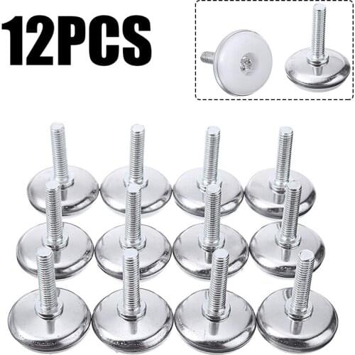 12Pcs Furniture Feet Screws Adjustable Leveling Feet Non-slip Chair Leg Caps Feet Pads For Office Household Furniture