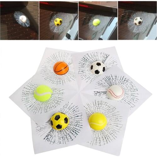 3D Car Stickers Ball Hit Car Body Window Sticker Stereo Self Adhesive Decal 1Pc #1