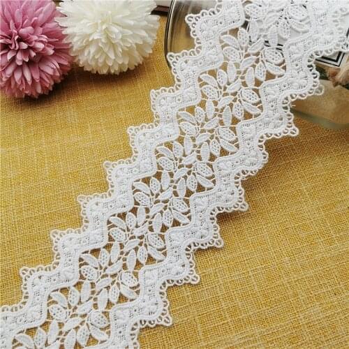 6 Yards Floral Insert Embroidery Hollow Out Pure Cotton Lace Trim Hometexile DIY Handmade sewing for Bridal Dress Curtain Hem