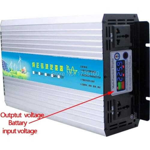 6000W peak 3000W Power Inverter Pure Sine Wave Inverter12/24/48V to 120/220V,Run A Fridge or ,Air conditoner