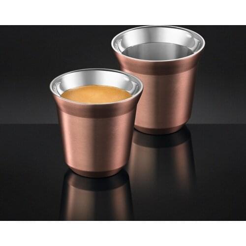 80ml 160ml Set of 2, Espresso Mugs Double Wall Stainless Steel Espresso Cups Set,Insulated Coffee Mugs Last for Years Easy Clean