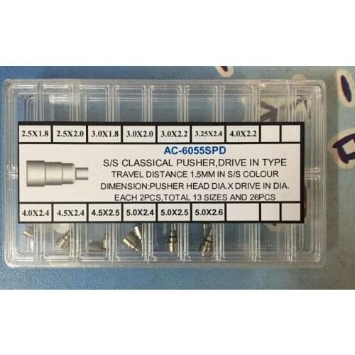 Free Shipping 1 Set Stainless Steel S/S Classical Pusher Drive in Type Button/Watch Pusher