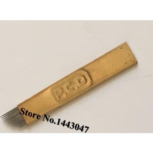Freeshipping 50Pcs/Lot PCD 12Pins Permanent Makeup Microblading Needle Eyebrow High Quality Tattoo Blade Needles