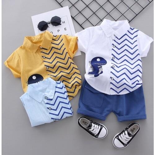 Baby Boys Clothes Sets Summer Cotton Dinosaur Kids T-shirt+Shorts Suit Toddler Outfit 1 2 3 4 Years Boy Clothes Children Costume