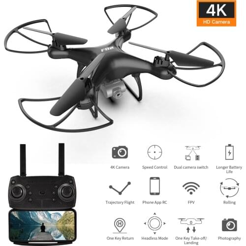 F82 RC Drone Long Endurance Quadrocopter With Camera 4K Dual Camera Aircraft Face Recognition Automatic Photo Kids Toys Boy
