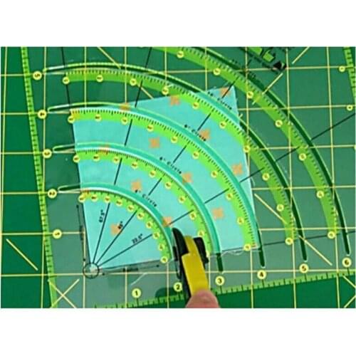 Arcs & Fans Quilt Circle Cutter Ruler,Multifunctional Arc Cutting Patchwork Rule