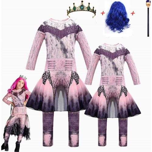 Hot Descendants 3 Audrey Mal Costume Jumpsuit Christmas Halloween Cosplay Dress Outfits Set Bodysuit Cosplay Costume Audrey Wigs