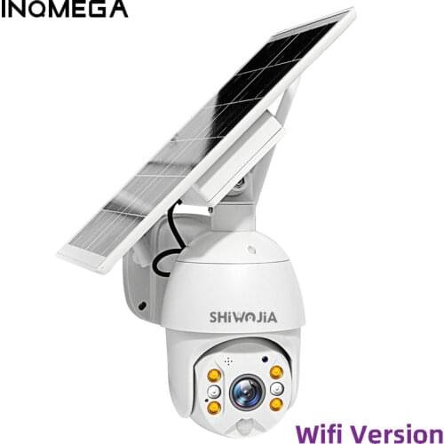 INQMEGA Solar Panel Camera Wifi Version PTZ 4X 1080P Outdoor Security Wireless Monitor Waterproof CCTV Smart Home Surveillance