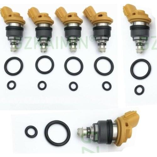 Set of 6 555cc Nismo FUEL INJECTOR NOZZLE 16600-RR543 16600RR543 yellow for nisaan 300ZX Z32 RB25DET VG30DETT SR20DET KA24