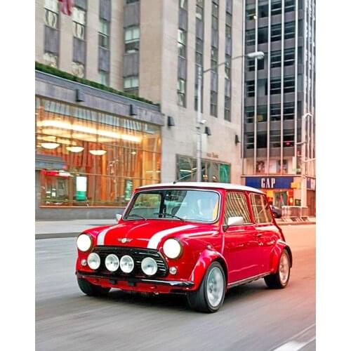 "Red Car" Picture DIY Digital Oil Painting by Number Painting Christmas Birthday Unique Gift