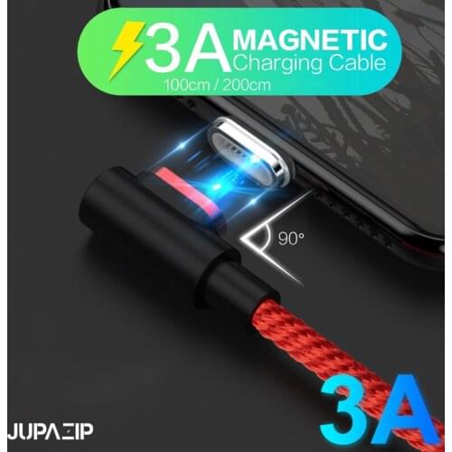 90 Degree Magnetic Cable Usb Micro Type C Lightning Fast Charging Cable L-Line Micro Usb Type-C Magnet Charger Right Angle1m2m