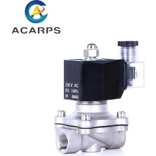 3/4" Stainless Steel Normally Closed Solenoid Valve IP65 Pipe Control Switch Valve Water Valve 220V 110V 24V 12V