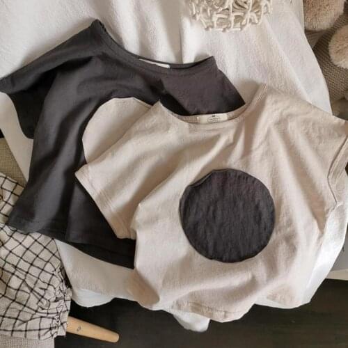 2021 new arrival girls boys summer short sleeve casual cotton kids t-shirt