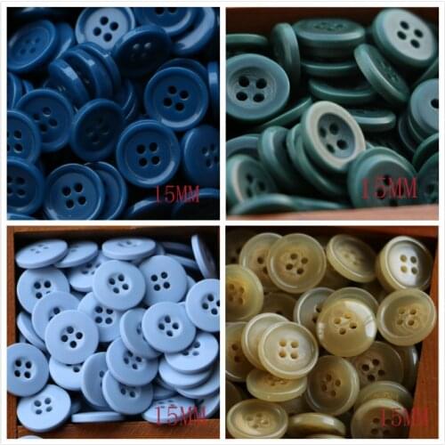 10PCS 15MM Buttons Lot for Sewing Fasteners Scrapbooking and DIY Handmade Craft with Different Color and Style