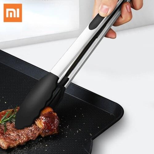 Xiaomi Silicone Food Tong Kitchen Tongs Grilling Utensil Cooking Tong Clip Clamp Accessories Salad Serving BBQ Tools Food Grade