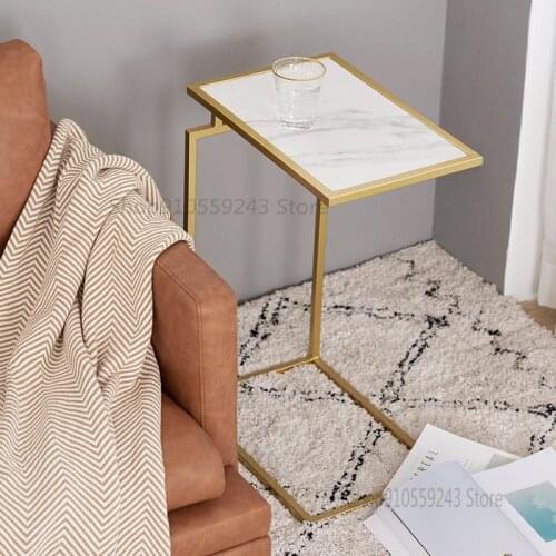 Nordic Marble Side Table Corner Table Living Room Modern Minimalist Sofa Mini Side Table Small Apartment Bedroom Bedside Table