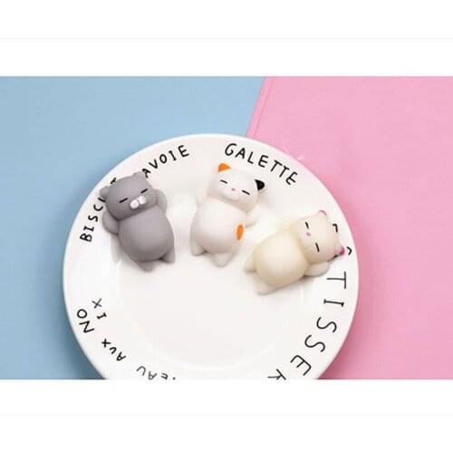 Cartoon Kids Anime Squishy Antistress Squeeze Press Kawaii Rising Toy Stress Reliever Abreact Decompression Cat Gift Phone Strap
