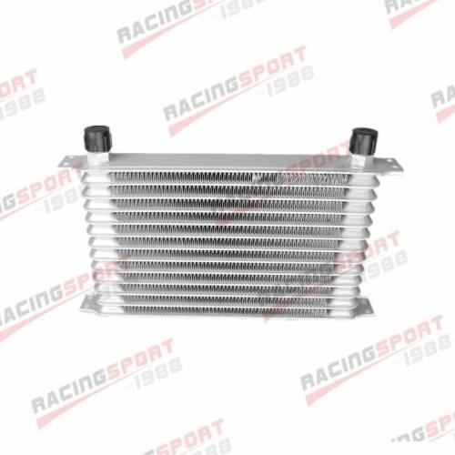 Universal 13 Row -10AN AN10 Engine Transmission Oil Cooler Trust Style Silver