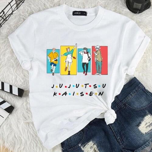 Jujutsu Kaisen Friends Anime Graphic T Shirts Japanese Couple Clothes Oversized Tshirt Punk Streetwear Harajuku Teen Manga Tops