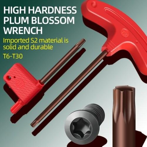 Hardened Red Flag Wrench Plum Screw Turning Tools Holder High Quality Superhard Cnc Accessories Tool For Lathe T6T8T10T15T20