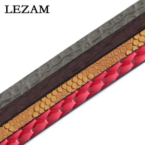 1meter Fashion 10*2mm Leather Cord Carved Geometric Pattern Flat Leather Cord For Diy Bracelet Necklace Jewelry Accessories