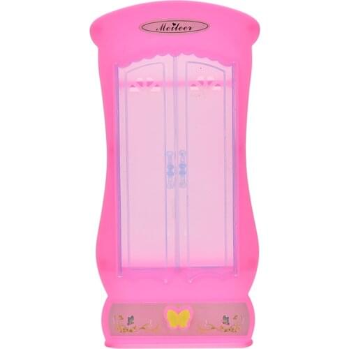 1Pcs Pink Simulation Wardrobe Closet Doll Princess Bedroom Furniture Closet Wardrobe For Girls Toys