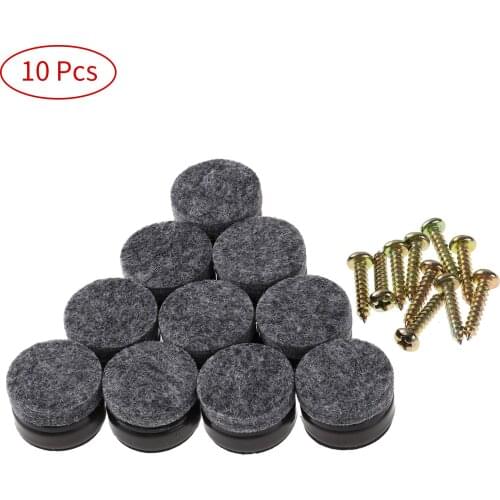 10Pcs Heighten Feet Pads Screw-On Felt Anti Slip Legs Caps Furniture Table Chair Legs Covers Anti Scratch Mats Floor Protectors