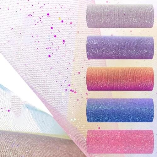 7.5cm/15cm 10yards/roll Rainbow Gradient Print Organza Christmas Ribbon for Hairbow DIY Craft Xmas Decoration Gift Box Packing