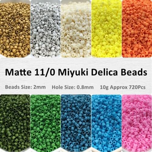 720Pcs/Bag 2mm 11/0 MGB Delica Beads Uniform Macaroon Frosted Seed Bead For DIY French Embroidery Material Garments Accessories