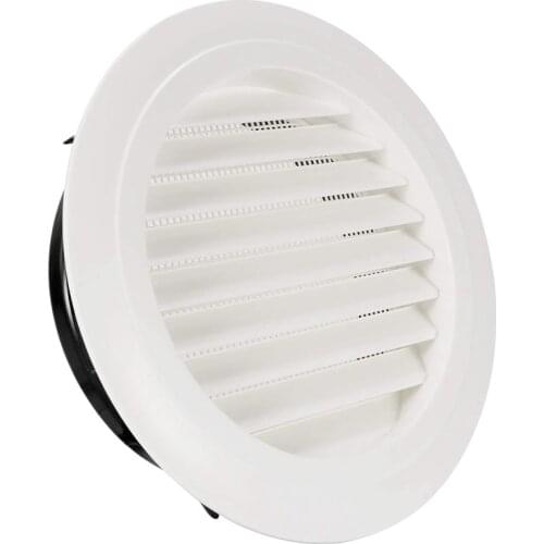 8 Inch Round Air Vent ABS Louver Grille Cover White Soffit Vent with Built-In Fly Screen Mesh for Bathroom Office Kitchen Ventil
