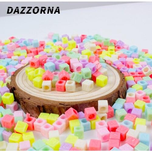 Candy Colors Mixed Letters 6mm Loose Spacer Beads For Jewelry Charm Making DIY Children Kids Necklace Bracelet Accesories