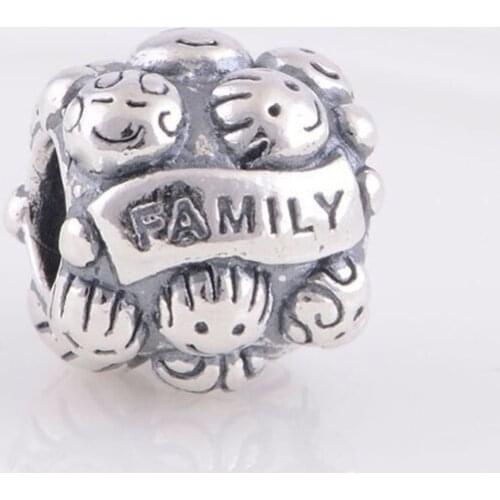 Genuine 925 Sterling Silver Family Love Charms Fits Pandora Bracelet Silver Beads for DIY Making Women Jewelry kralen Wholesale